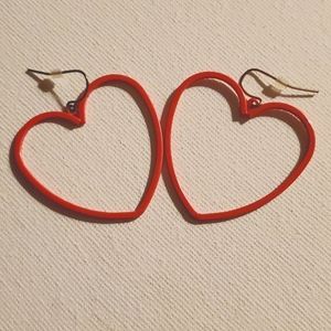 Pink heart earrings